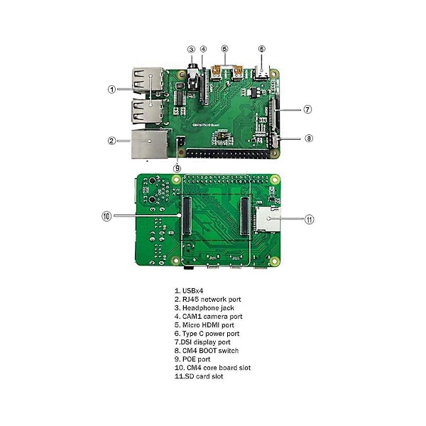 For Cm4 Io Baseplate Cm4 Til 4b Adapterkort Utvidelseskort Cm4 Til Pi4b Adapter Med Deksel