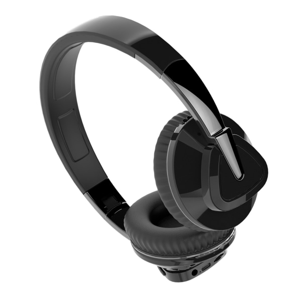 Bluetooth Headset Tung Bass Stereo Myk Komfortable trådløse Bluetooth-hodetelefoner for datamaskin mobiltelefon Svart