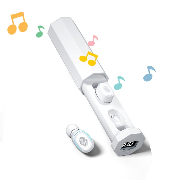 Trådløse Bluetooth-øretelefoner Stabil forbindelse Støjreduktion Håndfri opkald TWS Sports-øretelefoner Hvide