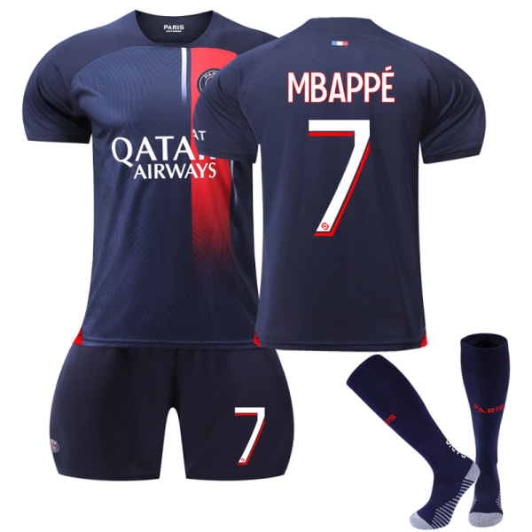 23-24 New Paris Home Fotbollströja för barn 7 Mbappe ZX Kids 26(140-150CM)