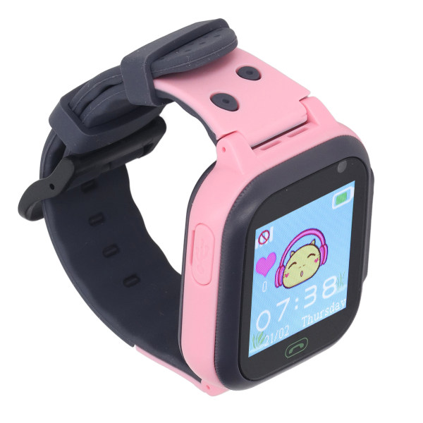 Barn Smart Watch Videosamtal Kamera Larm Ficklampa Pekskärm Smartwatch för utomhusbruk Rosa