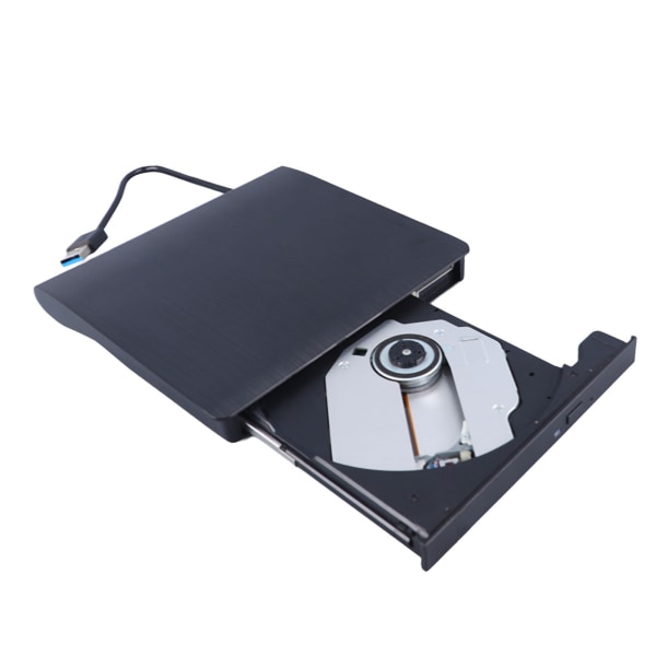 Ulkoinen DVD-asema USB 3.0 High Speed ​​kannettava DVD-lukija pöytätietokoneen kannettavalle tietokoneelle, musta