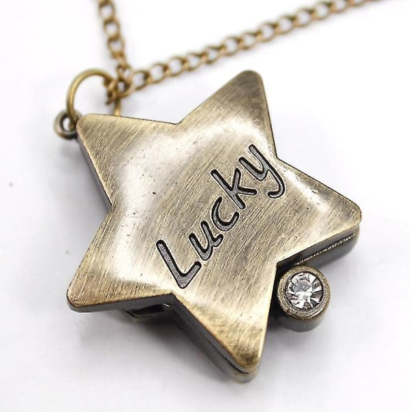 Stjerneformet Lucky Word Retro Bronze Kvartsur