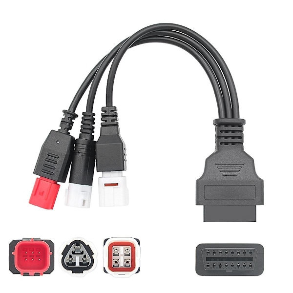 Obd2-diagnostikkabel för Kline Euro5-motorcykel 16-stift till 3-stift 4-stift 6-stift Obd2 3-i-1-diagnostisk adapter