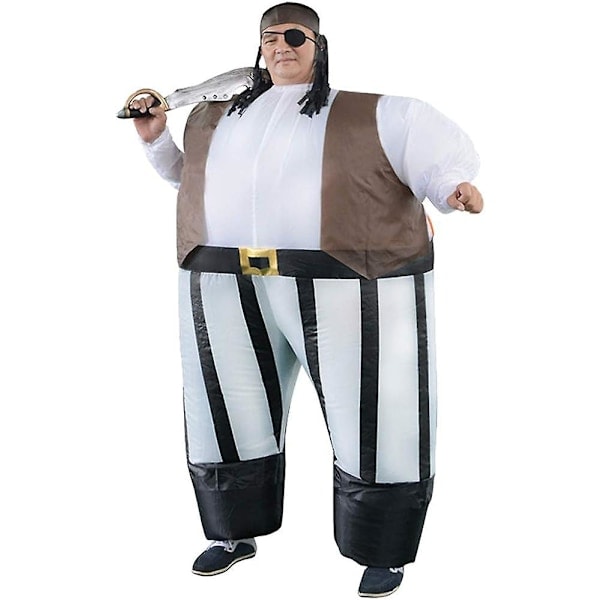 Vuxen Pirat Uppblåsbar Kostym Uppblåsbar Maskeradkostym Halloween Cosplay Party Jul Unisex Uppblåsbar Dräkt Fri Storlek