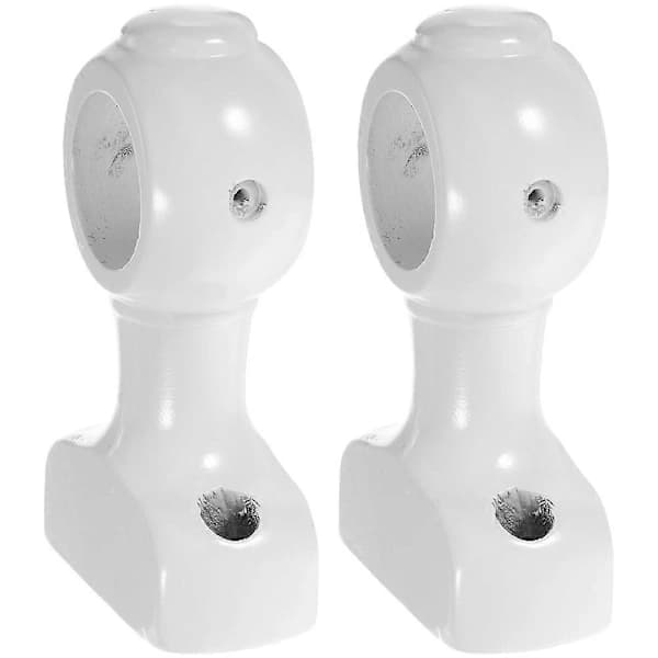 Gardinstångsfästen Kraftig Rektangulär Design För Matsal Vit 35MM Innerdiameter Trä Gardinstångsstöd 2st Vit 11.60X6.60X3.10CM