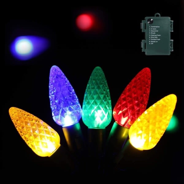 Julebelysning, udendørs juledekorationer 16,4 fod 50 LED-lamper S（PA）