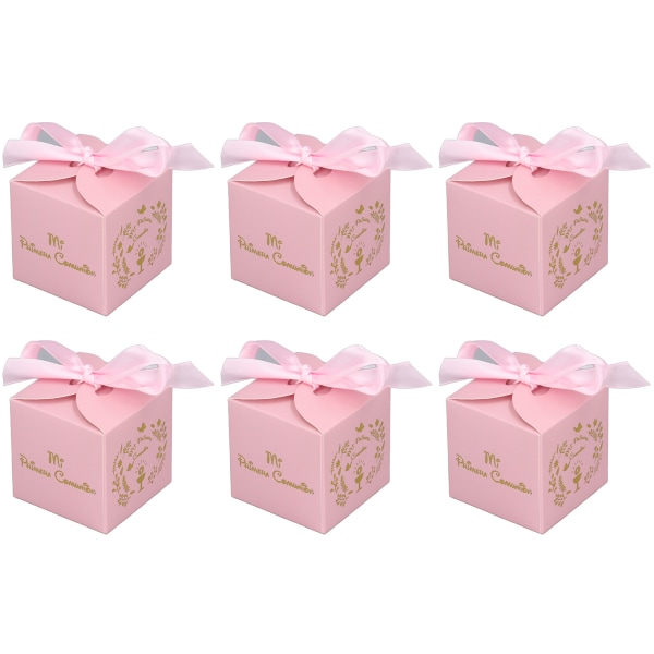 50 kpl Favor Boxes Paperinen koristeellinen Harmless Pieni karkkilahjarasia juhliin WeddingPink