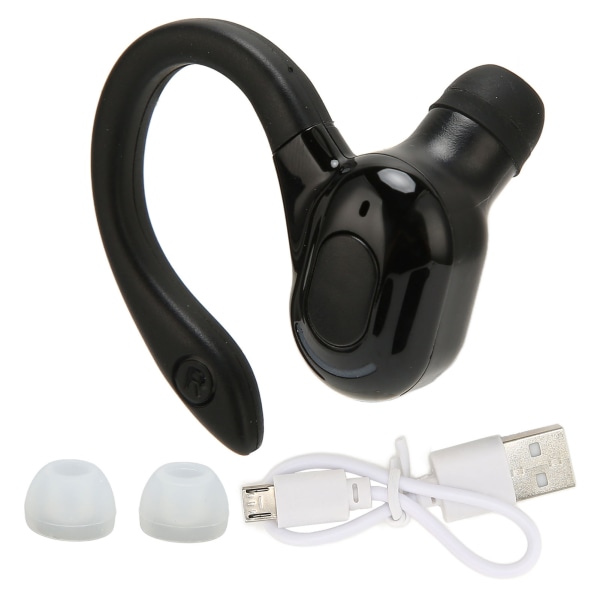 Bluetooth Headset Stereo IPX4 Vedenpitävä USB -lataus Yksi korva langaton kuuloke juoksuajoon musta