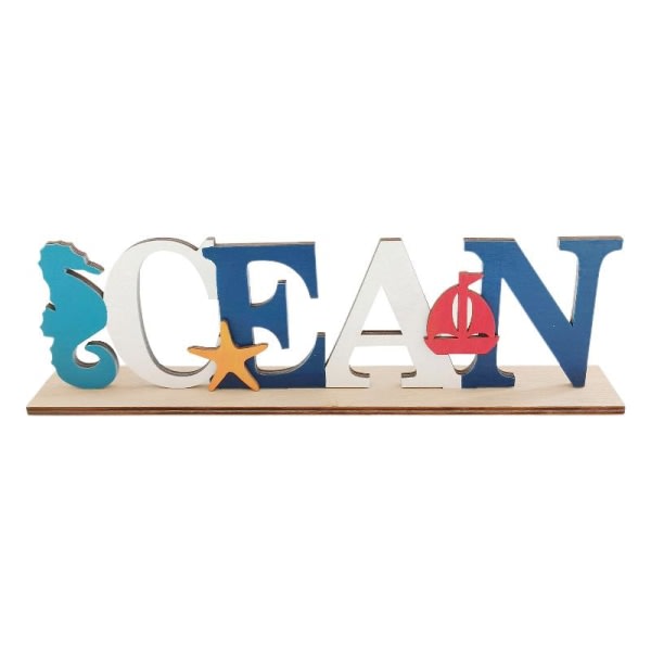 Medelhavsstil träprydnad Ocean Hem Beach Love Wood Sign null - BEACH