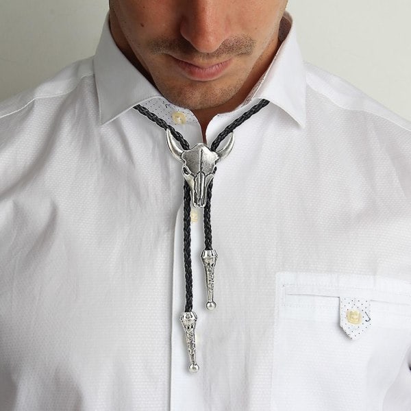 Vintage Western Cowboy Bolo Tie til mænd Dating PU Læder Native Halloween A A