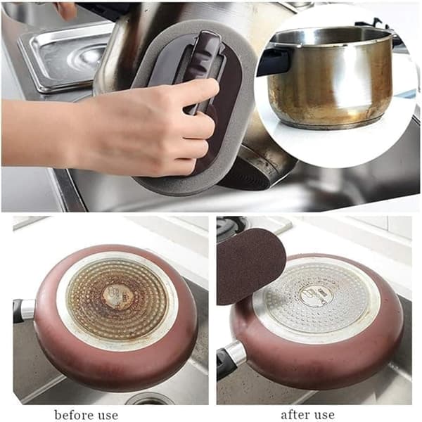 4-pack Scouring Sponges with Abrasive Surface - Rust Remover and Cleaning Brushes for Bathrooms, Pots, Pans, and Sinks