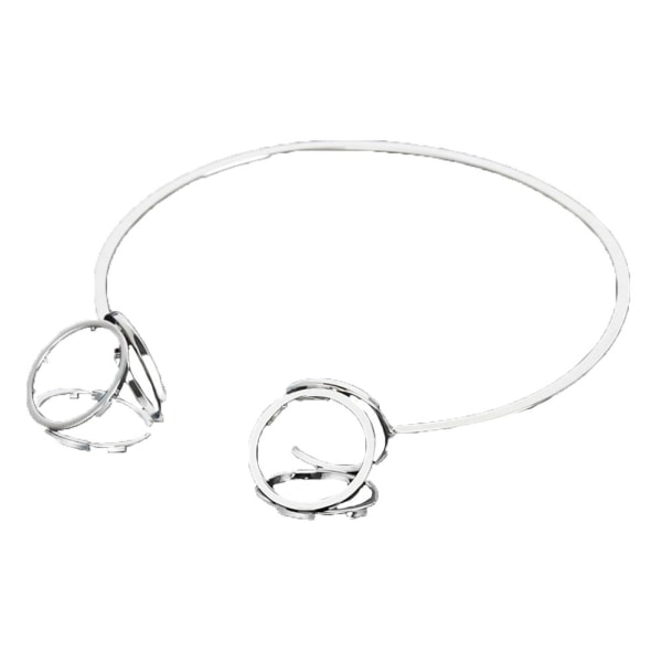Simpel åben stil armbånd geometrisk form legeringsarmbånd smykker (#2 sølv)