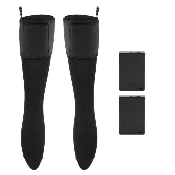 Elektrisk oppvarmede sokker Oppladbart batteri Bomulls termiske sokker Vinter utendørs fotvarmer