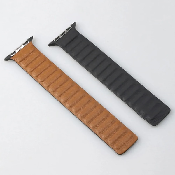 Lærreim for Apple Watch Band 44mm 40mm 45mm 41mm Magnetlenkearmbånd iWatch Ultra 49mm Seires 8 7 6 SE 5 4 3 42mm Hvit