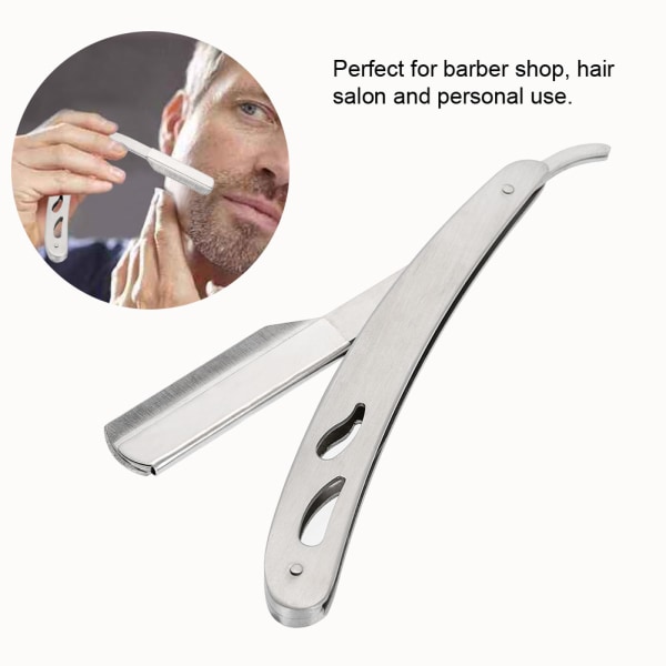 Professionell hopfällbar rak rakhyvelhållare Rostfritt stål skäggrakhållare Hårborttagningsverktyg #1