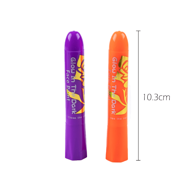 6 stk./sett Selvlysende ansiktsmaling UV Neon ansiktsmaling krittpenn