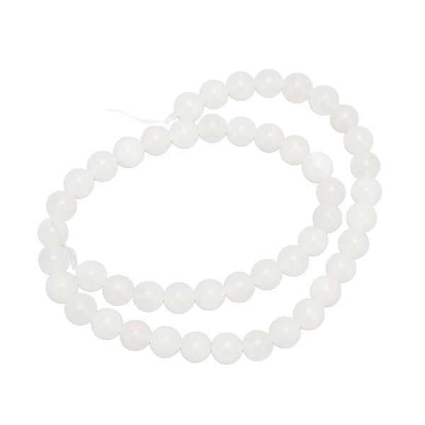 Hvide jadeperler 8 mm runde glatte blanke smykker armbånd halskæde gør-det-selv-fremstilling af perler