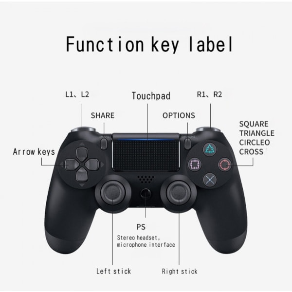 PS4-handkontroll med lätt pekskärm och sexaxlig vibration PS4 ha U_paris U