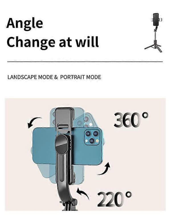 Bluetooth Selfie Stick med fjärrkontroll, Svart
