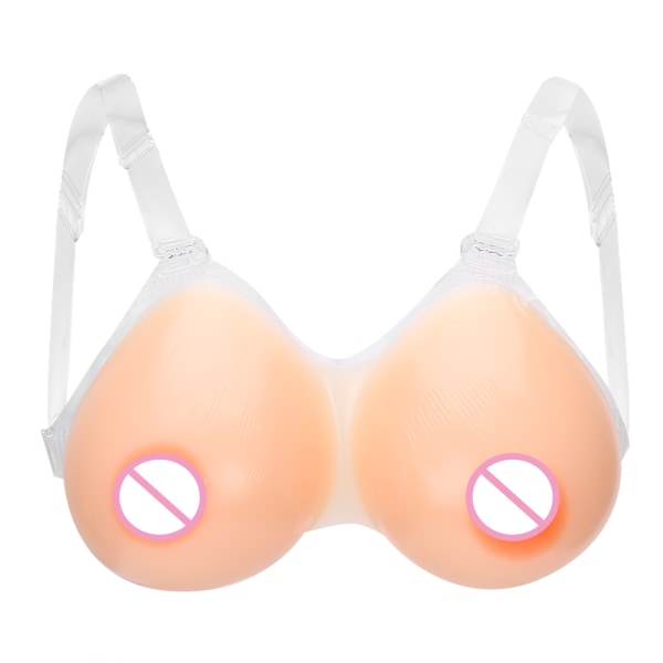 Silikone brystform gennemsigtig skulderrem Kunstige falske bryster til mastektomi Crossdresser 1000g
