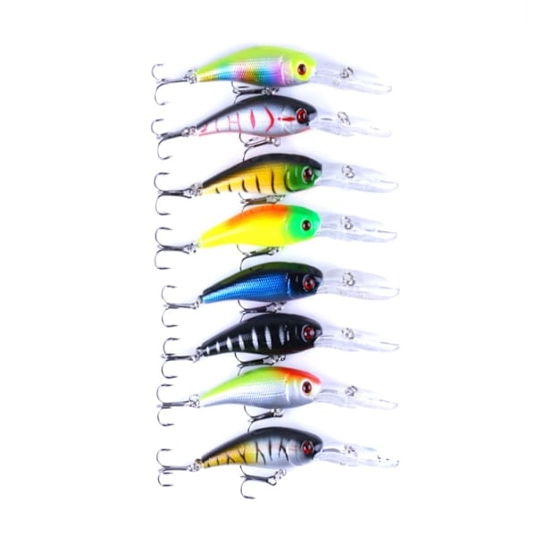 43 stk Hardbait Crankbait Minnow Agn Sett Fisketilbehør Kit