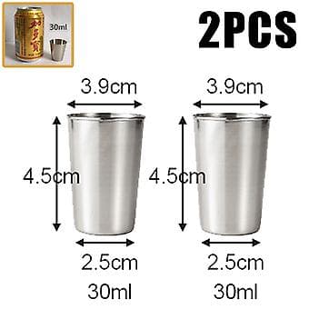 Poleret 30/70/180/320 ml Mini Shotglas i Rustfrit Stål Drikkevinglas