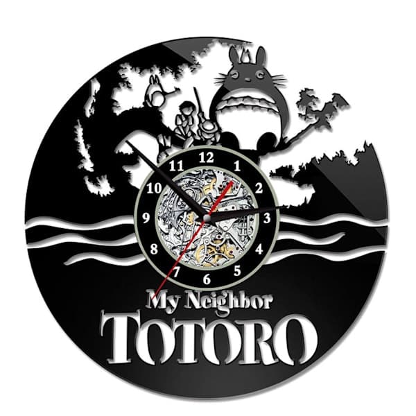 Mina Grannar Anime Vinyyli Seinäkello Levykello Retro Sisustus Seinätaide Kello