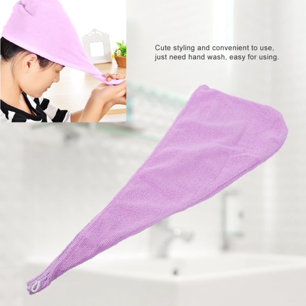 Lovely Lasten vettä imevä pyyhe nopeasti kuivuville hiuksille hengittävä suojahattu kylpykylpy (violetti)