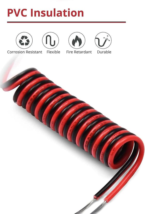 22 Awg elektrisk ledning - 20m 2-leder kabel til LED strip lys