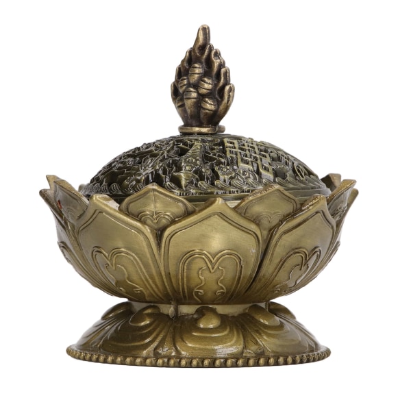 Lotus røkelsesbrenner Vintage stil blomst formet legering røkelsesholder for hjemmedekorasjon bronse