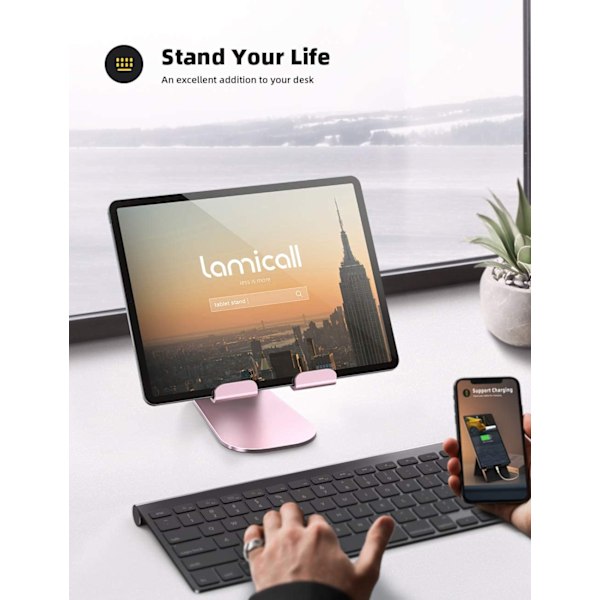 Tablet Stand, Lamicall Justerbar Tablet Holder: Bordstativ