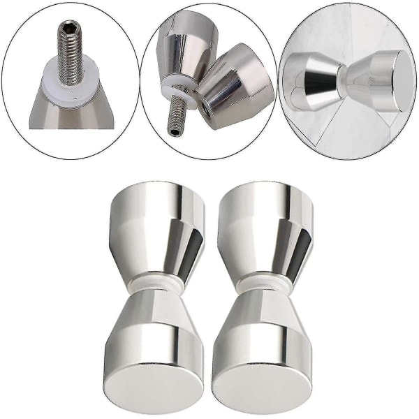 2 pcs Shower Door Knobs - Silver Aluminum Alloy - for Shower Doors, Glass