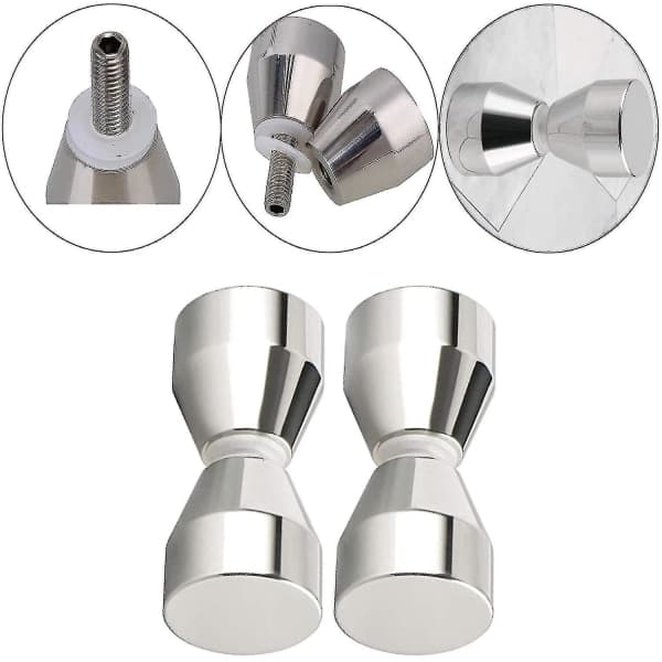 2 stk dusjdørhåndtak - sølv aluminiumslegering - for dusjdører, glass