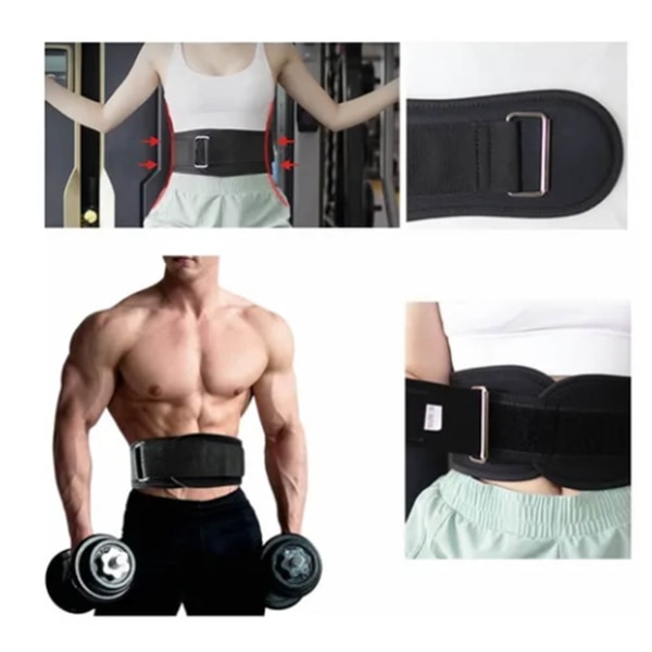 Vægtløftningsbælte Åndbar Komfortabel Regulerbar Design EVA Nylon Fitness Vægtløftningsbælte til mænd Kvinder Sort L