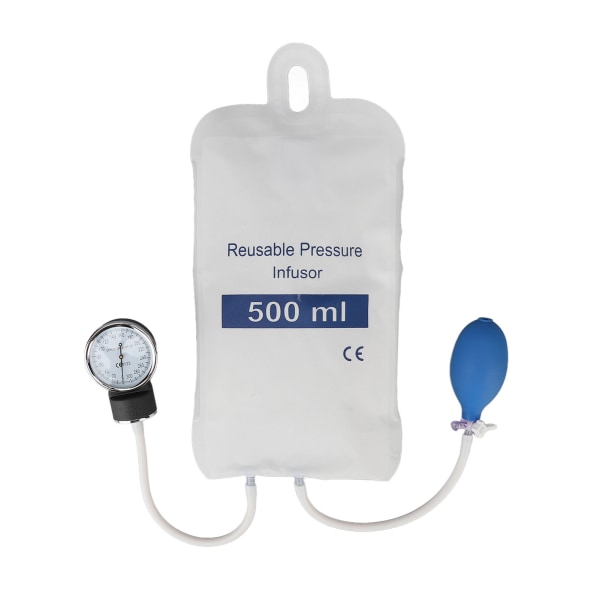 Væskehurtiginfusjon Profesjonell væsketrykkinfusjonstrykkposer med måler for nødtransfusjon 500 ML