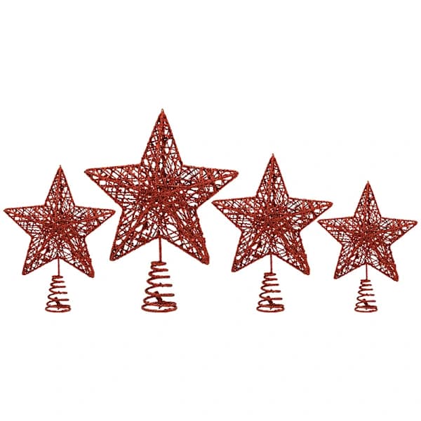 1 stjerne til juletretopp, hvit gullglitter, 23 cm