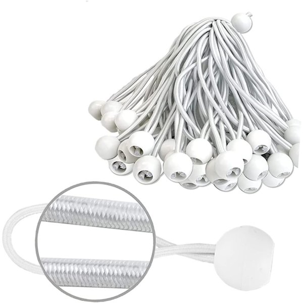 50 stk. elastiske reb polypropylen studsbold hvid dribling hvid