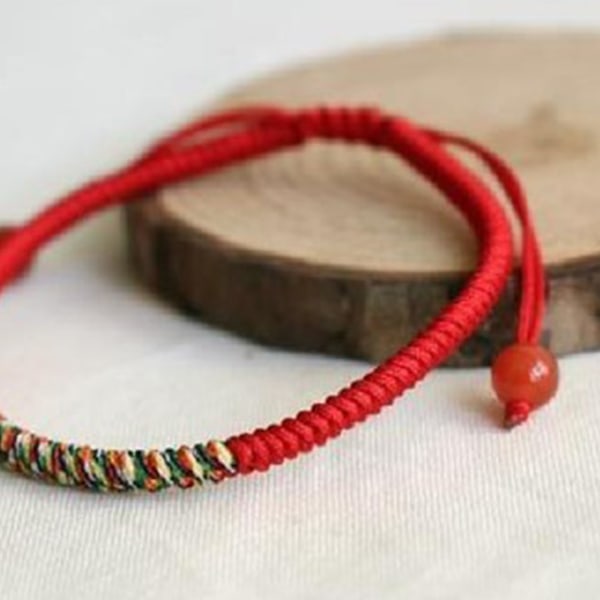 Röd sträng armband Utsökt mode färgglada röd sladd rep armband smycken för män kvinnor