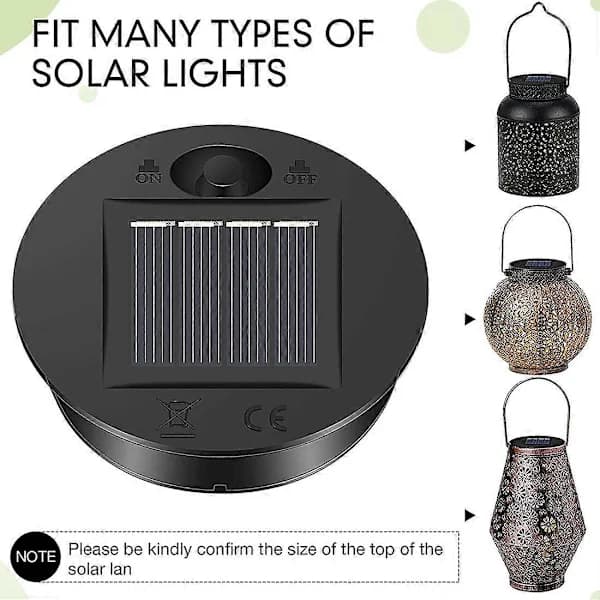 6 stk. Solcellelamper Udskiftningstop 7 Lumen Solcellelygte Dele LED Solpanel Lygtehætter Lamper
