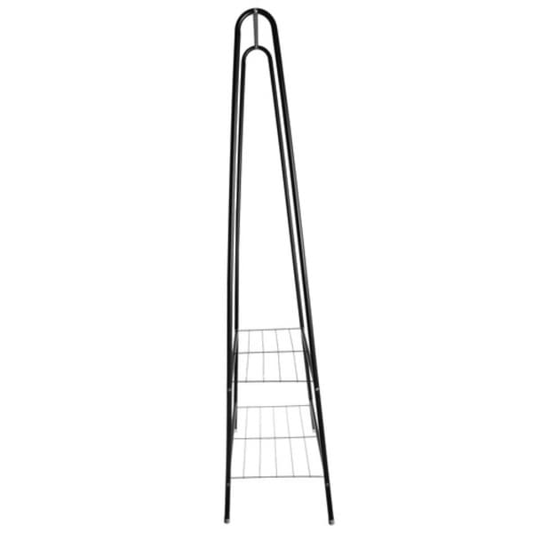 Vaateteline / Naulakko hyllyillä - 150cm Musta