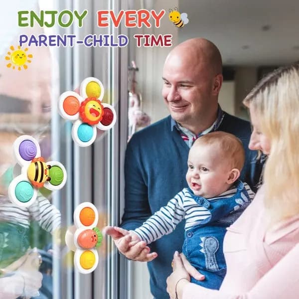 Baby Suge Spinner Leker Sensorisk Fidget Badeleker ABS og Matkvalitets Silikon for Babyer og Småbarn