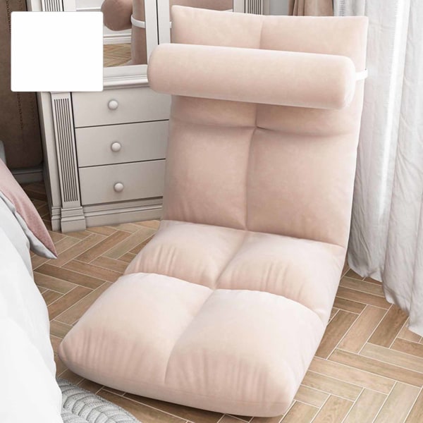 Gulvstol med ryggstøtte Sammenleggbar sofa Stol Soveseng Sofa Recliner Gulv Spillestol Meditasjonsstol for voksne Rosa