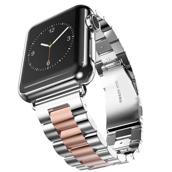 Apple Watch 44mm (4) - Elegant Lenke i Rustfritt Stål Blå