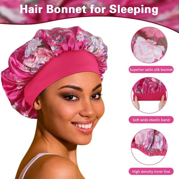 Satenghette Silkeaktig Sateng Bonnet ROSE RED rose red