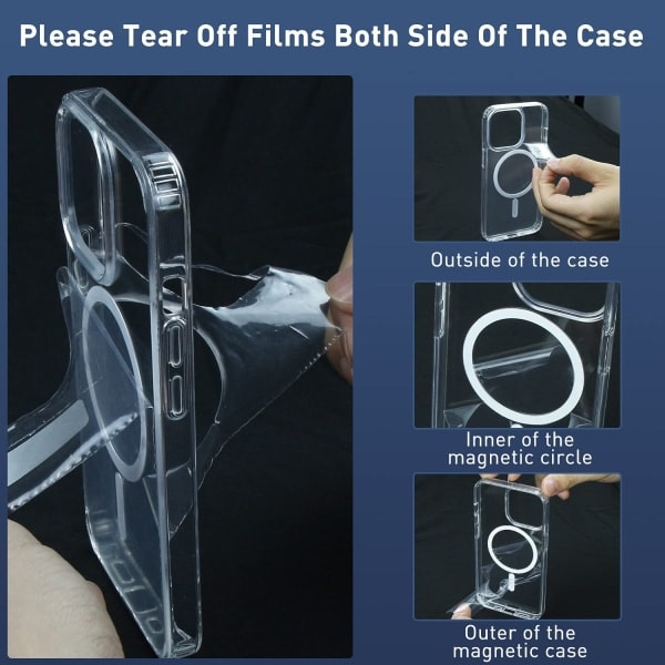 Transparent Mobilskall Kompatibelt med MagSafe-lader for iPhone 13 Pro Max