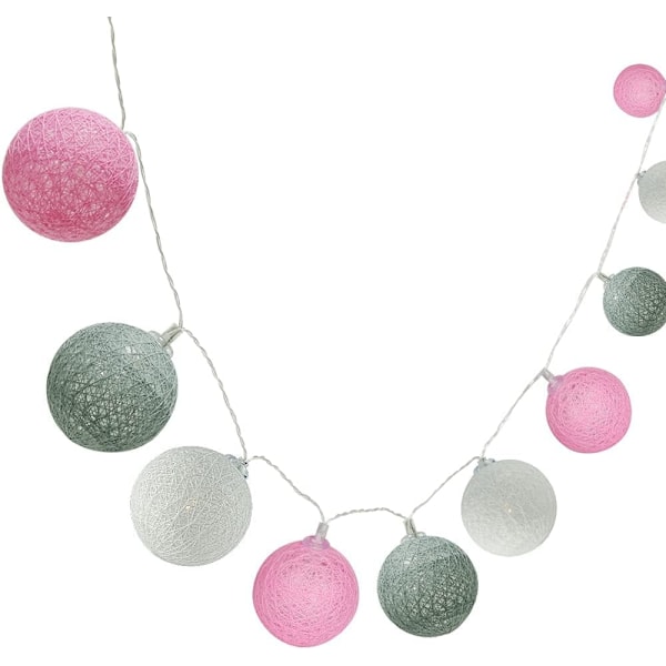 Bomuldsbold Lysstreng, Indretningsdekoration Julepynt, 3M 20 LED Lysbold, Piger, Prinsesser, Børn, Babyer, Bryllup Soveværelse
