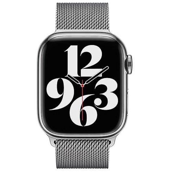 Apple sølv rustfritt stål milanese loop for 38mm 40mm 41mm klokker