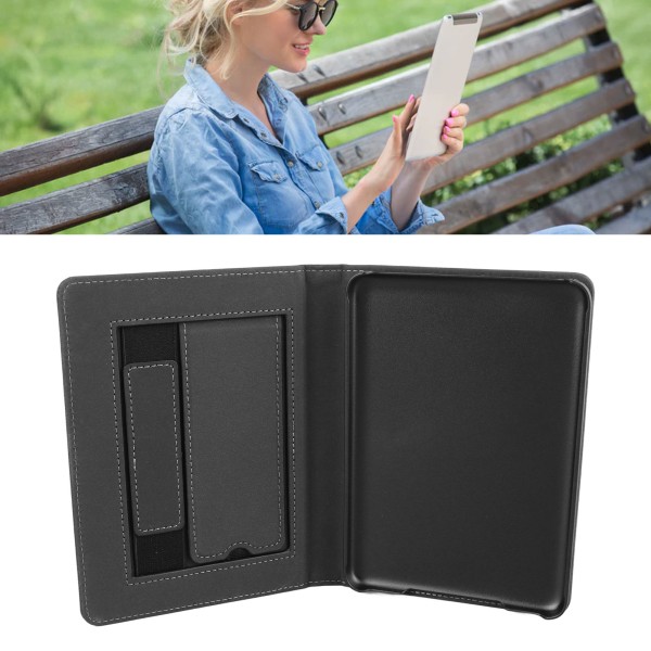 E-bogsstativ Shell Stående Beskyttende Cover imiteret læder E-bogstaske til Kindle 2022 Sort