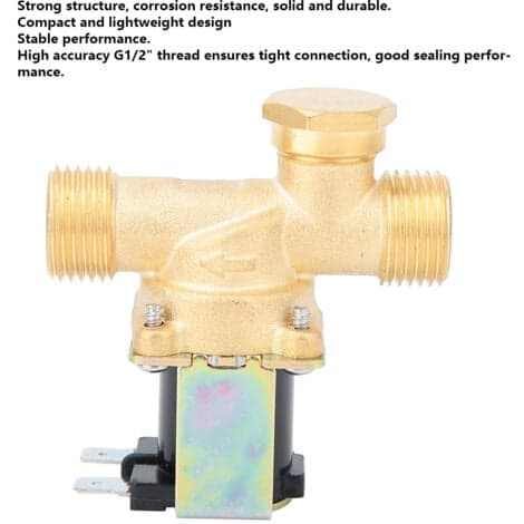 G1/2 Elektromagnetisk ventil i mässing, normalt stängd, vatteninloppsventil (DC220V)--.pa